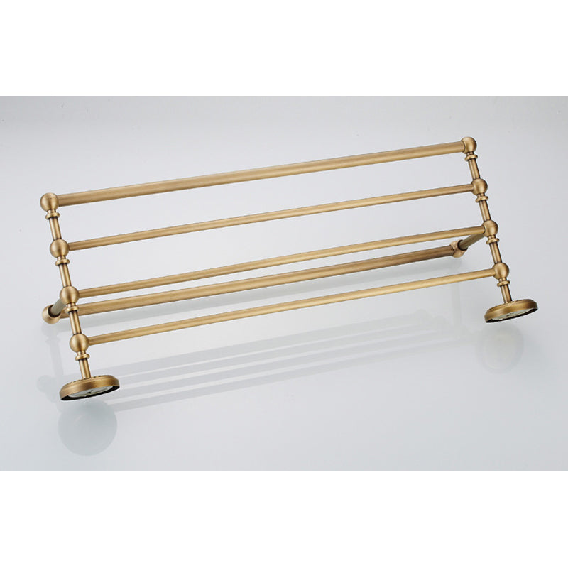 Antique Brass Towel Rack Shelf Wall Mounted Shower Unique Designer Bathroom Hardware With Towel Bar