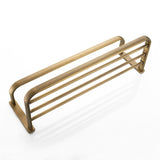 Antique Brass Towel Rack Wall Mount With Shelf Unique Designer Brushed Luxury Gold Bathroom Hardware