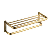 Antique Brass Towel Rack Wall Mount With Shelf Unique Designer Brushed Luxury Gold Bathroom Hardware