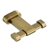 Antique Brushed Brass Double Robe Hook Gold Luxury Design Shower Vintage Bathroom Hooks Hardware