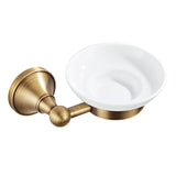 Antique Brushed Brass Soap Dish Wall Mounted Gold Shower Ceramic Round/ Oval Dish Bathroom Hardware