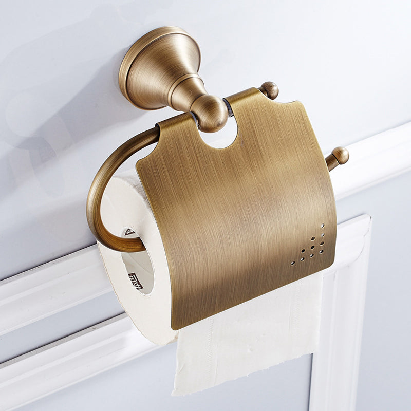 Antique Brushed Brass Toilet Paper Holder Bathroom Hardware Single Roll Holder Luxury Gold Wall Mounted
