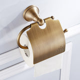 Antique Brushed Brass Toilet Paper Holder Bathroom Hardware Single Roll Holder Luxury Gold Wall Mounted