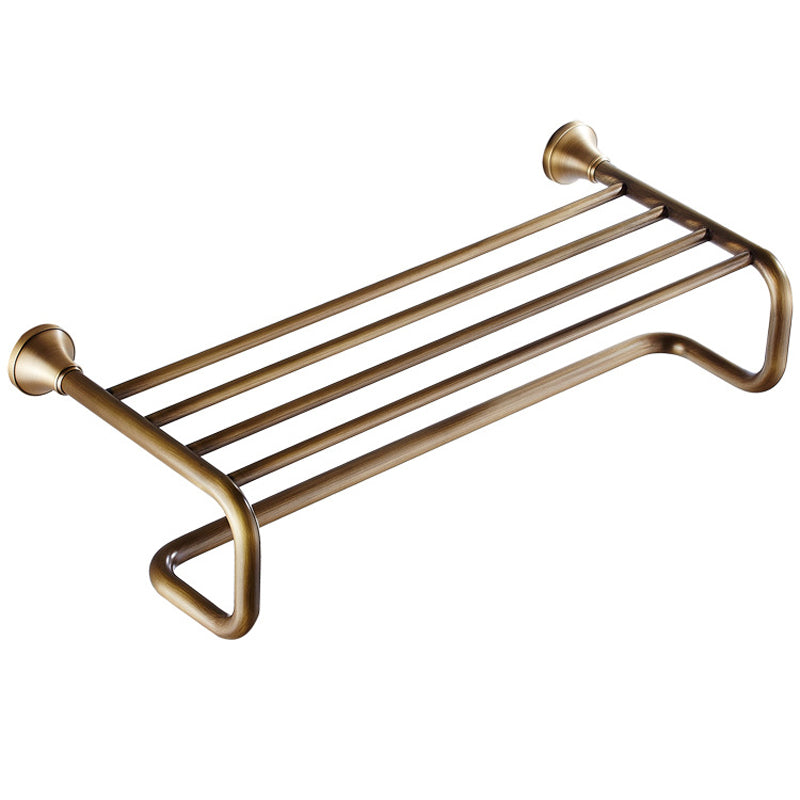 Antique Brass Towel Rack Wall Mounted Shelf Luxury Gold With Towel Bar Brushed Bathroom Hardware