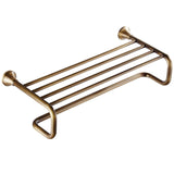 Antique Brass Towel Rack Wall Mounted Shelf Luxury Gold With Towel Bar Brushed Bathroom Hardware