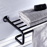 Bathroom Antique Towel Rack Black Brass Wall Mounted with Shelf Luxury Oil Rubbed Bronze Hotel Modern