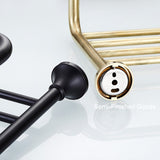 Bathroom Antique Towel Rack Black Brass Wall Mounted with Shelf Luxury Oil Rubbed Bronze Hotel Modern