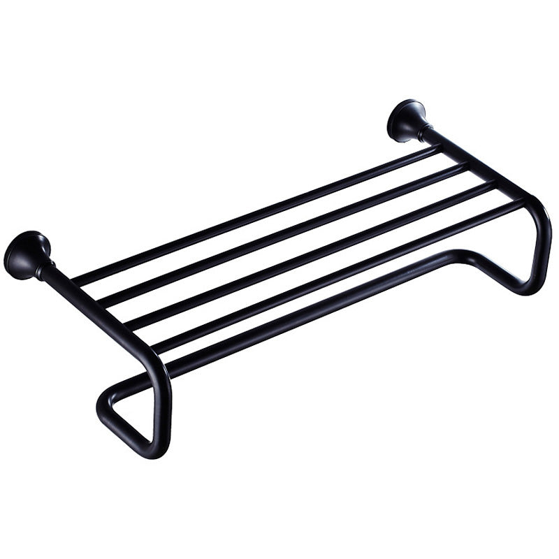 Bathroom Antique Towel Rack Black Brass Wall Mounted with Shelf Luxury Oil Rubbed Bronze Hotel Modern