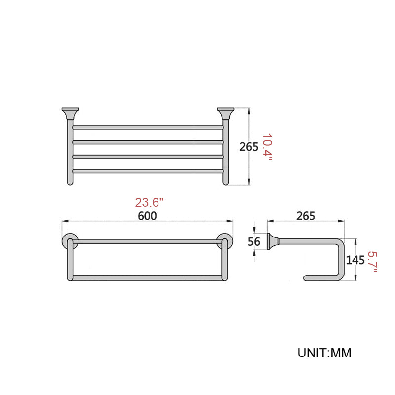 Bathroom Antique Towel Rack Black Brass Wall Mounted with Shelf Luxury Oil Rubbed Bronze Hotel Modern
