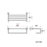 Bathroom Antique Towel Rack Black Brass Wall Mounted with Shelf Luxury Oil Rubbed Bronze Hotel Modern
