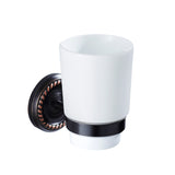 Bathroom Brass Toothbrush Holder Oil Rubbed Bronze Single/ Double Ceramic Cup Wall Mounted Carved
