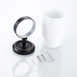 Bathroom Brass Toothbrush Holder Oil Rubbed Bronze Single/ Double Ceramic Cup Wall Mounted Carved