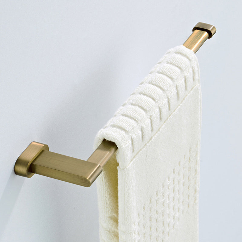 Bathroom Hardware Antique Brushed Brass Towel Single Bar Gold Wall Mount Kitchen Towel Rack 11 Inch
