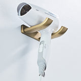 Antique Double Hook Brass Coat Hooks Wall Mounted Hair Dryer Holder Brushed Gold Bathroom Hardware
