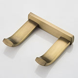 Antique Double Hook Brass Coat Hooks Wall Mounted Hair Dryer Holder Brushed Gold Bathroom Hardware