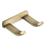 Antique Double Hook Brass Coat Hooks Wall Mounted Hair Dryer Holder Brushed Gold Bathroom Hardware