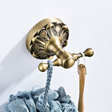 Bathroom Double Robe Hooks Antique Brass Carved Design Pineapple Pattern Coat Hook Luxury Gold