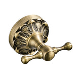 Bathroom Double Robe Hooks Antique Brass Carved Design Pineapple Pattern Coat Hook Luxury Gold