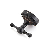 Bathroom Double Robe Hook Oil Rubbed Bronze Carved Design Coat Hook Black Wall Mounted Hardware