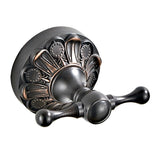 Bathroom Double Robe Hook Oil Rubbed Bronze Carved Design Coat Hook Black Wall Mounted Hardware