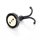 Bathroom Double Robe Hooks Carved Oil Rubbed Bronze Brass Rustic Pineapple Pattern Door Coat Black
