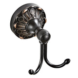 Bathroom Double Robe Hooks Carved Oil Rubbed Bronze Brass Rustic Pineapple Pattern Door Coat Black
