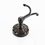 Bathroom Double Robe Hooks Carved Oil Rubbed Bronze Brass Rustic Pineapple Pattern Door Coat Black