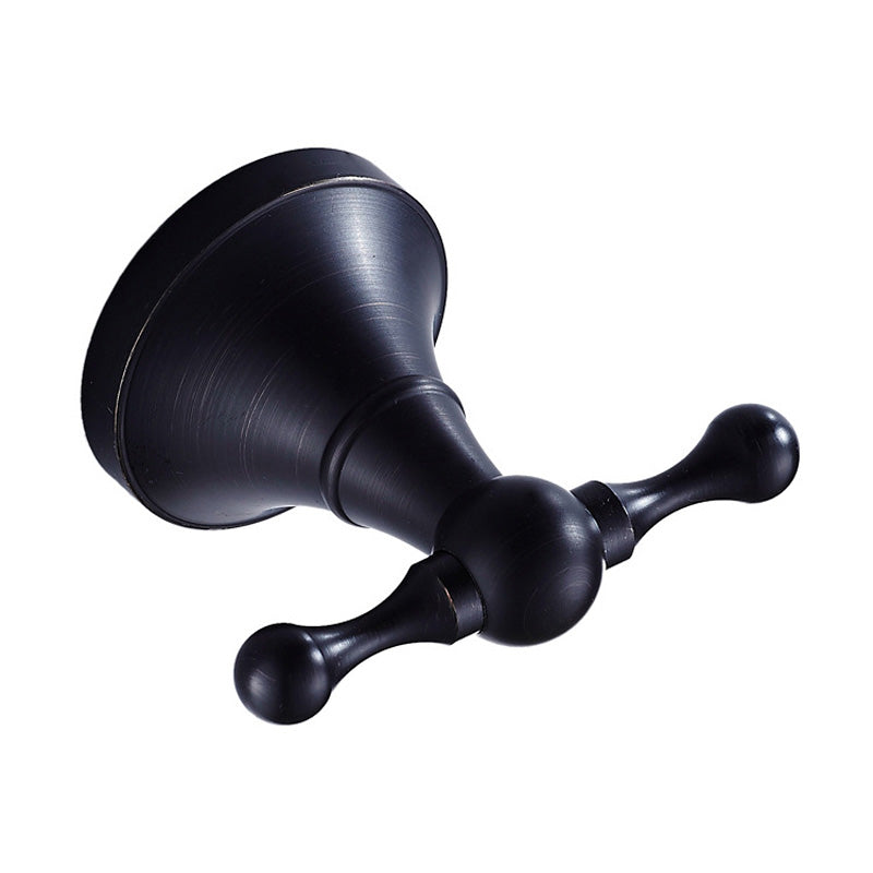 Bathroom Double Robe Hooks Oil Rubbed Bronze Coat Hook Modern Wall Mount Black Hotel Bedroom