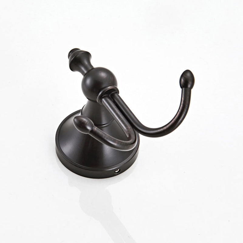 Bathroom Double Robe Hooks Oil Rubbed Bronze Coat Hook Modern Wall Mount Black Hotel Bedroom