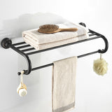 Bathroom Shelf Brass Oil Rubbed Bronze Towel Rack Unique Designer Luxury Black 24 Inch Hotel Carved