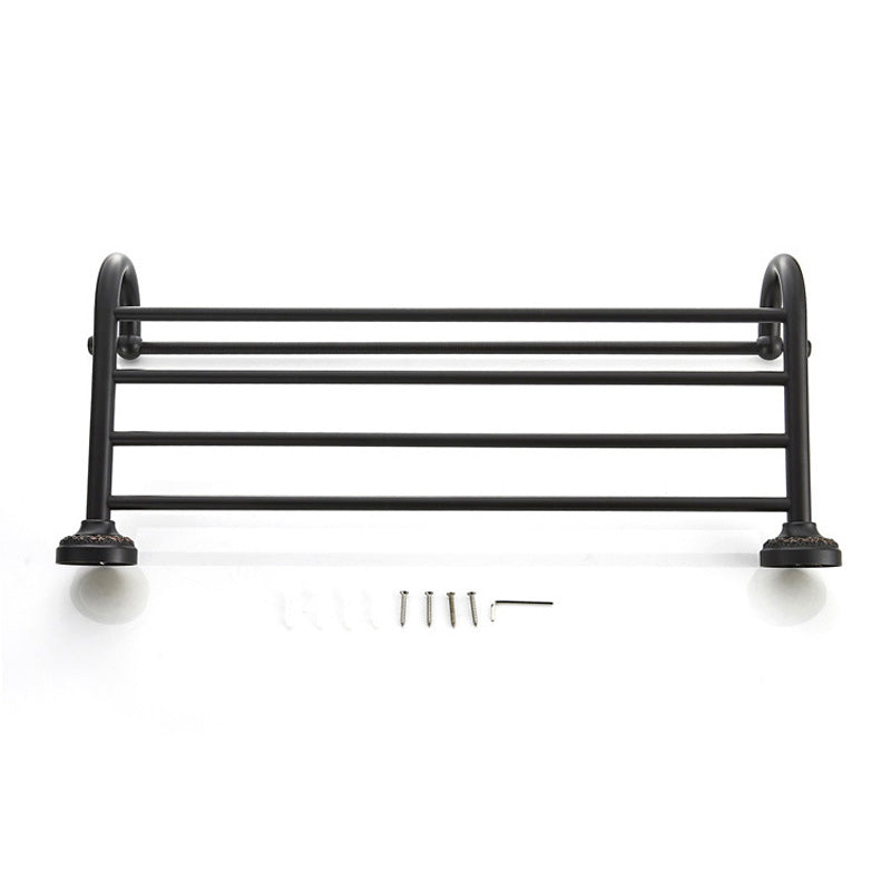 Bathroom Shelf Brass Oil Rubbed Bronze Towel Rack Unique Designer Luxury Black 24 Inch Hotel Carved