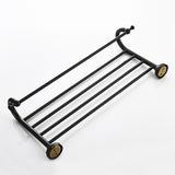 Bathroom Shelf Brass Oil Rubbed Bronze Towel Rack Unique Designer Luxury Black 24 Inch Hotel Carved