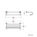Bathroom Shelf Brass Oil Rubbed Bronze Towel Rack Unique Designer Luxury Black 24 Inch Hotel Carved