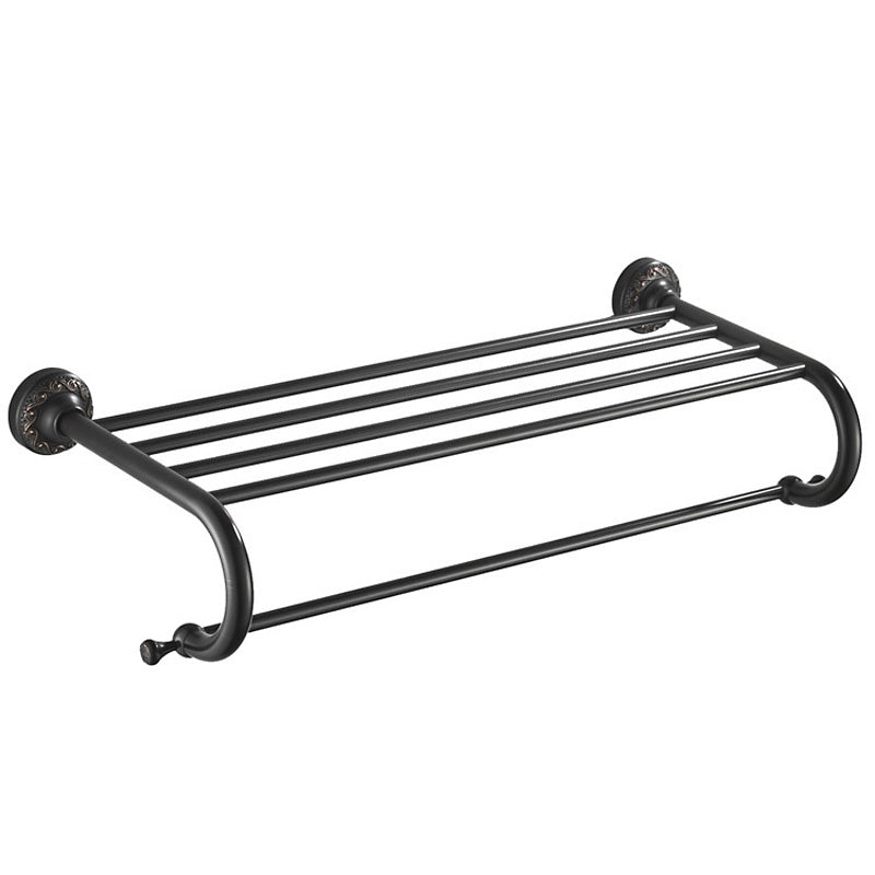 Bathroom Shelf Brass Oil Rubbed Bronze Towel Rack Unique Designer Luxury Black 24 Inch Hotel Carved