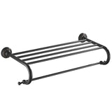 Bathroom Shelf Brass Oil Rubbed Bronze Towel Rack Unique Designer Luxury Black 24 Inch Hotel Carved