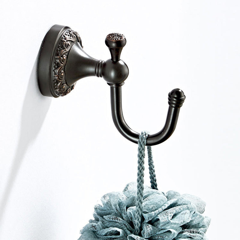 Bathroom Single/ Double Robe Hooks Black Carved Oil Rubbed Bronze Brass Rustic Door Coat Wholesale