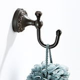 Bathroom Single/ Double Robe Hooks Black Carved Oil Rubbed Bronze Brass Rustic Door Coat Wholesale