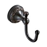 Bathroom Single/ Double Robe Hooks Black Carved Oil Rubbed Bronze Brass Rustic Door Coat Wholesale
