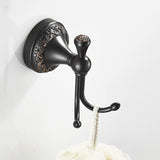 Bathroom Single/ Double Robe Hooks Black Carved Oil Rubbed Bronze Brass Rustic Door Coat Wholesale