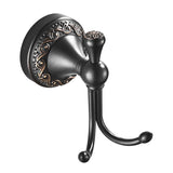 Bathroom Single/ Double Robe Hooks Black Carved Oil Rubbed Bronze Brass Rustic Door Coat Wholesale