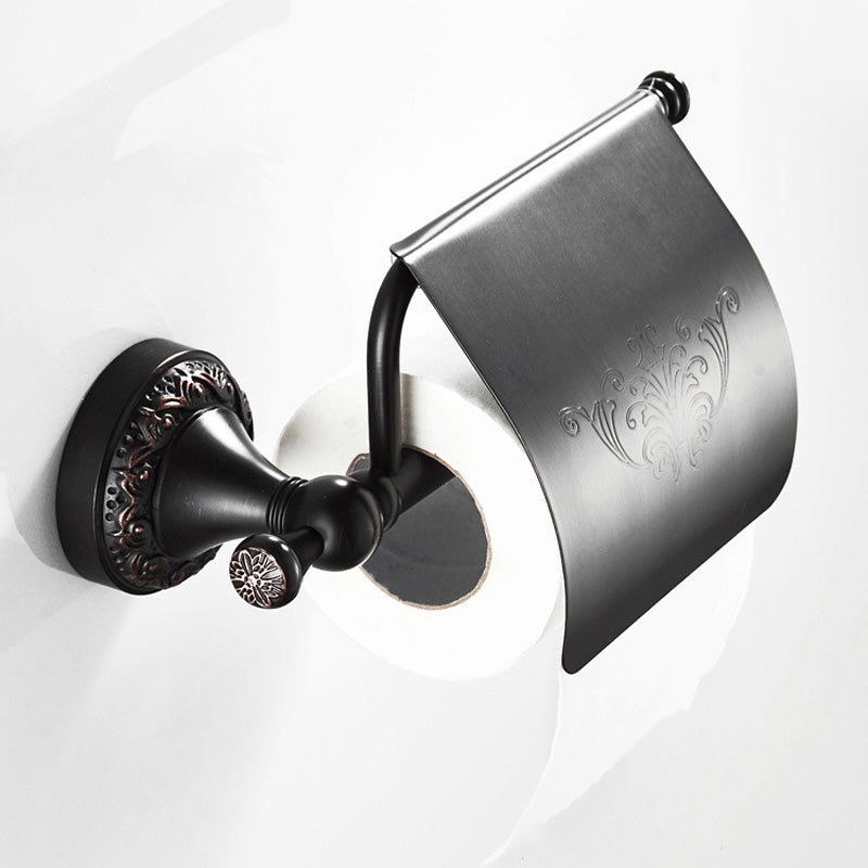 Bathroom Toilet Paper Holder Brass Carved Oil Rubbed Bronze Single Roll  Black Wall Mounted Home Use