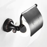 Bathroom Toilet Paper Holder Brass Carved Oil Rubbed Bronze Single Roll  Black Wall Mounted Home Use