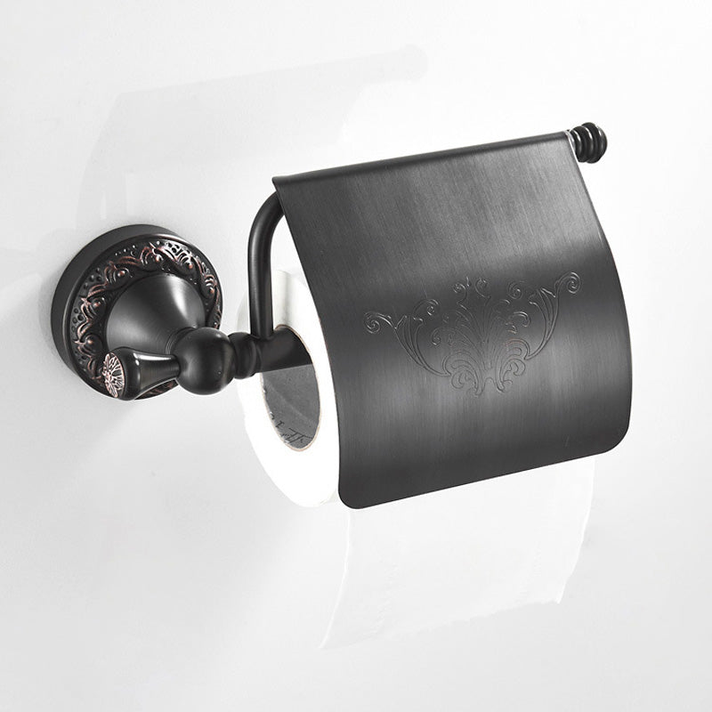 Bathroom Toilet Paper Holder Brass Carved Oil Rubbed Bronze Single Roll  Black Wall Mounted Home Use