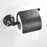 Bathroom Toilet Paper Holder Brass Carved Oil Rubbed Bronze Single Roll  Black Wall Mounted Home Use