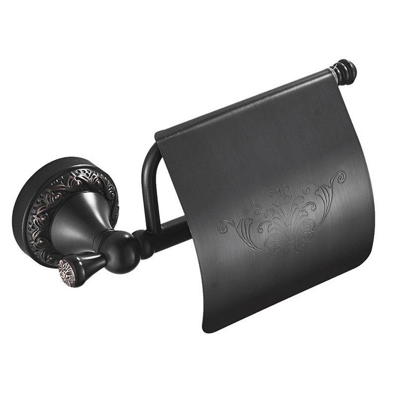 Bathroom Toilet Paper Holder Brass Carved Oil Rubbed Bronze Single Roll  Black Wall Mounted Home Use