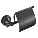 Bathroom Toilet Paper Holder Brass Carved Oil Rubbed Bronze Single Roll  Black Wall Mounted Home Use