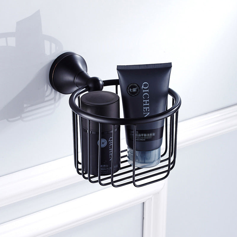 Bathroom Toilet Paper Roll Holder Black Brass Paper Basket Wall Mounted Oil Rubbed Bronze Hotel Single Roll