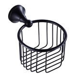 Bathroom Toilet Paper Roll Holder Black Brass Paper Basket Wall Mounted Oil Rubbed Bronze Hotel Single Roll