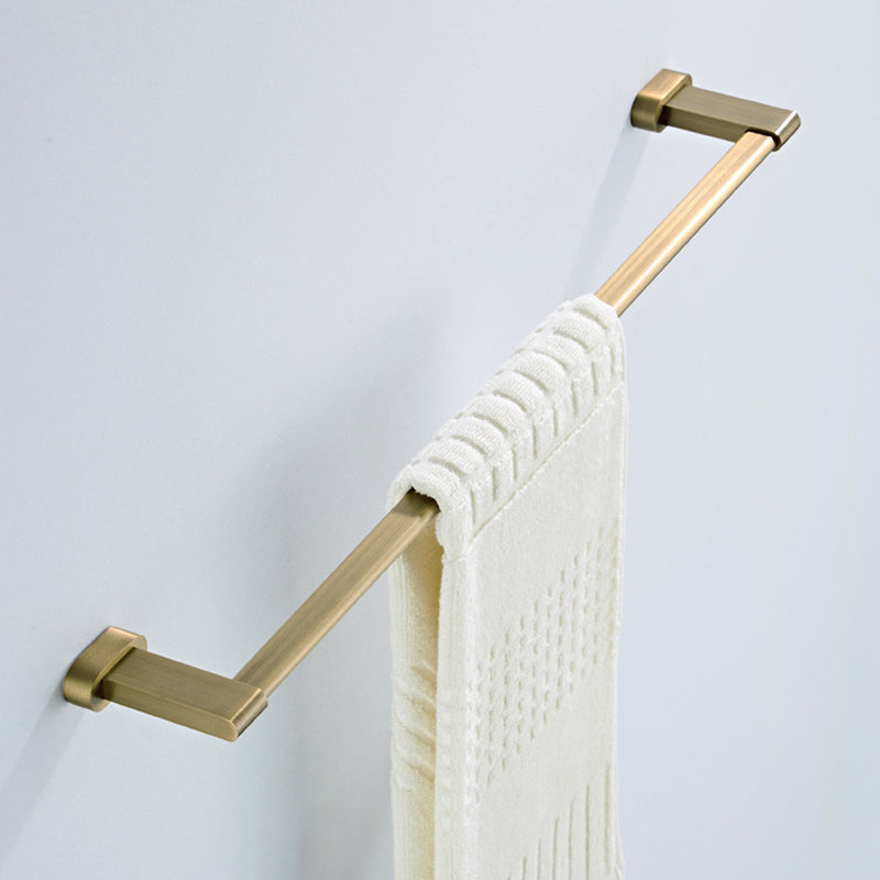 Antique Brushed Towel Rack Brass Gold Wall Mount Double Towel Bars Modern Luxury Bathroom Hardware