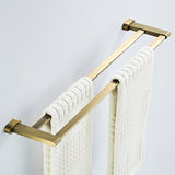 Antique Brushed Towel Rack Brass Gold Wall Mount Double Towel Bars Modern Luxury Bathroom Hardware
